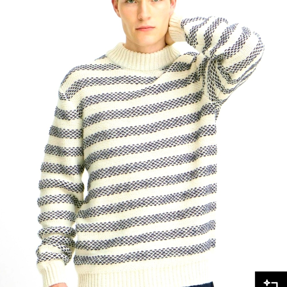 Casual Friday CFKARL STRIPED KNIT Crew Neck collar Preppy Light Academia M